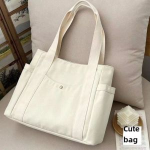 Large Capacity Canvas Tote Bag for Commuting And Outings Stylish Single Shoulder Handheld Bag Suitable for Students And Office Workers