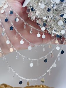 High Color Retention Flashing Chain Fringe Ancient Style Clothing Embellishment Diy Fashion Jewelry Accessory round Metal Link