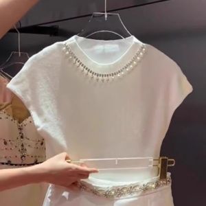 Classic Style Ladies Suit Womens Summer Denim Casual Fancy Chic Unique White Short-Sleeve Top Shorts Two-piece Set