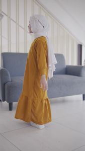 Hirihita Lulu A033 Baju Gamis Lulu Anak Perempuan Sablon Labu Labu The Monsters 12 Warna 1-12 Tahun