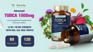 Suplemen Pendukung Hati TUDCA 15-in-1 1000 mg dengan Milk Thistle ALA NAC Garam Empedu TUDCA (Asam Tauuroursodeoksikolat) Kekuatan Ultra Pembersihan & Perbaikan Hati dan Kantung Empedu Vegan 120 Kapsul