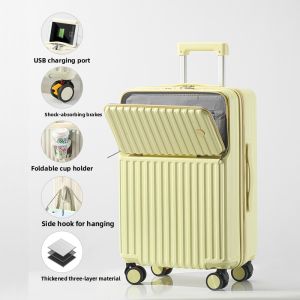 New Multi-Functional Front Open Cover Luggage Travel Suitcase 20 Inch Boarding Box Small Lightweight Password Box for Men And Women
