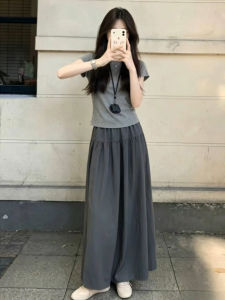 SENWA | Korean Style Summer One-piece Dress Gray