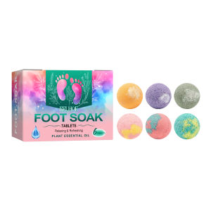 Eelhoe Foot Soak Tablets Aromatherapy Rose Foot Bath Balls Anti Cracking Peeling Ginger Cleaning Moisturizing Repairing Heel Foot Soak  Help To Sleep Foot Bath Effervescent Tablets Drainage Foot Spa(6pcs)