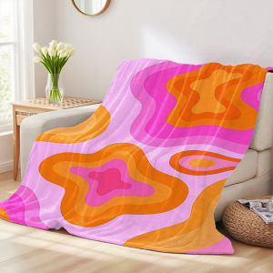 Beast Kingdom | Peach Pink Contour Waves Flannel Blankets Are Perfect For Sofas Office Beds Travel Sleep And Use Throughout The Four Seasons