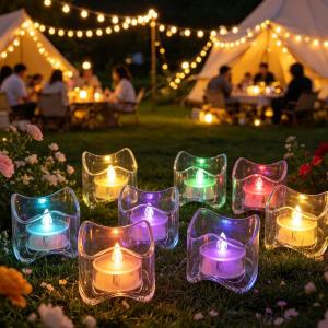 Battery Operated Wave Surface Flameless LED Candles / No Open Flame Safe Tealight Lamps / Reusable Romantic Decor Lights