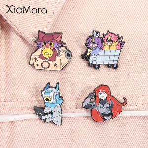 RPG Game Characters Anime Niko Enamel Pins Game Figures Cat Eye Metal Brooches Lapel Badge Jewelry Gifts for Gamer Friends