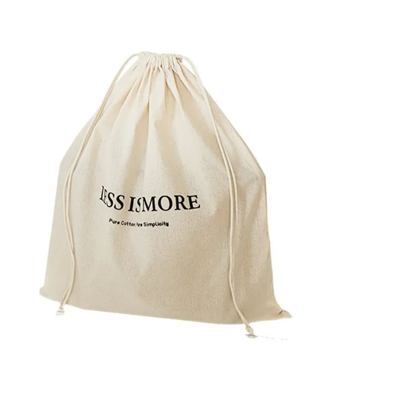 Saco de armazenamento com cordão em algodão puro, bolsa multifuncional para bagagem de viagem, organizador de objetos diversos para casa à prova de poeira.
_voghion.com