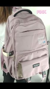 (LUCKY SEVEN) Solid Color Backpack Korean Version Casual Girls Fashion Bag