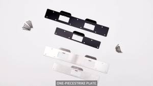 Door Strike Plate Door Security Devices Steel Metal Striker Plates Door Reinforcement Plate for Exterior Interior Door Deadbolt Fix Door Frame Door Jamb Latch Protector Plate (Black)