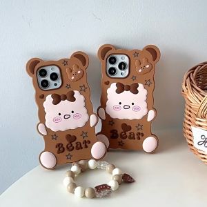 Ốp lưng silicons gấu bear viền sóng đáng yêu iphone 7p8pxxsmax1111promax1212pro12promax1313promax14promax