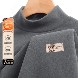 Áo Sơ Mi Lót Lông Cừu Dày Ấm Áp Mùa Đông Cho Nam Áo Sơ Mi Cổ Cao Lót Lông Cừu Rộng Rãi Thời Trang Thường Ngày