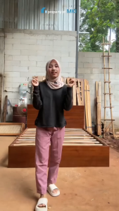 Tempat tidur kayu jati minimalis kekinian