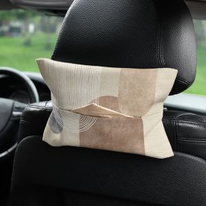 Car Mounted Tissue Box Hand Brake Box Sunshade Board Universal Vehicle Interior Hanging Paper Towel Holder Fabric Material