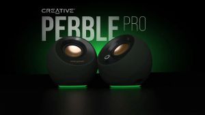 Creative Pebble Pro Minimalist 2.0 USB-C Desktop Computer Speakers with Bluetooth 5.3 and Customizable RGB Lighting