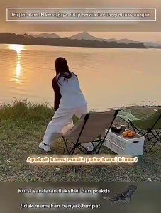 LINNINI Kursi Santai Lipat sandaran outdoor tinggi adjustable Kursi Lipat Multifungsi