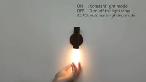 Đèn Ngủ LED Cảm Biến Chuyển Động Sạc Lại Được Vân Gỗ Gắn Tường Từ Tính Dùng Cho Phòng Ngủ Nhà Bếp Cầu Thang Hành Lang