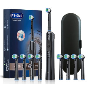 XMSJ | Rotating Electric Toothbrush for Adults with 8 Brush Heads Teeth Deep Clean Rechargeable Electric Toothbrush 2 Min Smart Timer