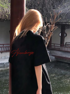 American High Street Oversize Short Sleeve T-Shirt Women Summer Trendy Loose Design Couple Tops Cotton Pure Creative Print