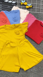 [KNIT] Setelan Melon uk 1-3 Tahun / Cotton Rib Set Anak Perempuan Baju Anak Cewek Polos Katun Stel 2 th Import Kiosbalitafawa