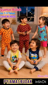 BAJU TIDUR BUDAK BOYS PAJAMAS GIRLS PYJAMAS SIZE 1-3 TAHUN BRAND AL-HELAL 100% COTTON BABY PYJAMAS SETS BAJU BABY