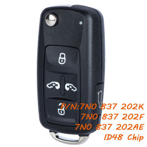 7N0 837 202К 7N0 837 202F 7N0837202AE Remote Key Fob for Volkswagen Multivan Sharan T5 Caravelle 2011-2017 ID48 Chip 433MHz