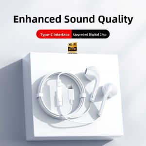 High Quality Wired Earphones for Vivo X100X90Pro round Mouth Type-C Flat Mouth In-Ear Silicone Material Music Playback