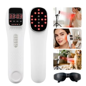 foreverlily | New 650nm 808nm Handheld Facial Body Red Light LED Laser Therapy Beauty Device Anti Aging Wrinkle Acne Body Fatigue Relief Healt