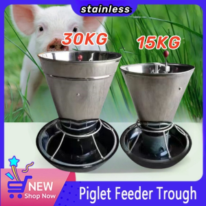 15/30KG capacity piglet feeder rabbit feeder automatic pig feeds feeder pig feeder heavy duty piglet feeder stainless steel sow pig feeder pakainan ng baboy auto feeder for pig piggery farm equipment piglet feed trough pig accessories nursery bed
