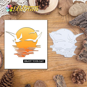 Original Lovely Seaside Sunset Seagull Shadow Metal Cutting Dies Scrapbooking Decorative Embossing