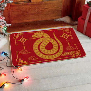 VIKAMA2025 Chinese Zodiac Snake Chinese Doormat Lunar New Year Home Decor Low-profile Switch Cushion Indoor Outdoor Floor Mat