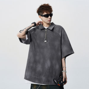 V37 Heavyweight Polo Shirt Short Sleeve Loose Casual Mens T-Shirt Autumn 2025 New Trendy Design Half Sleeve Body Shirt