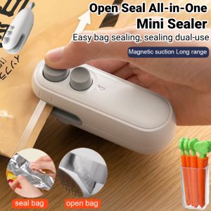 Portable Dual-Function Mini Sealer Handheld Food Heat Sealing Machine Snack Food Plastic Bag Sealer USB Charging 迷你封口机