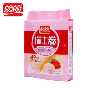 ปันยันเค้กอาหารเช้ารสสตรอเบอร์รี่ ของว่าง สันทนาการ สินค้าทั้งกล่อง สวิสโรล เค้กหัวใจ ขนมอบตะวันตก แบบดั้งเดิม