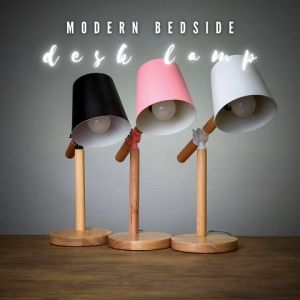 [FREE BULB] ALP Table Lamp LED Eye Protection Desk Reading Modern Bedside Desk Lamp Plug-in/ wooden table lamp (HNL000113)