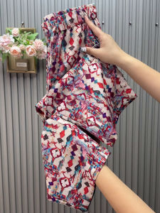 Elegant Printed Casual Pants Womens Loose Straight Leg Smoke Tube Pants High Waist Korean Style Commute Fashion