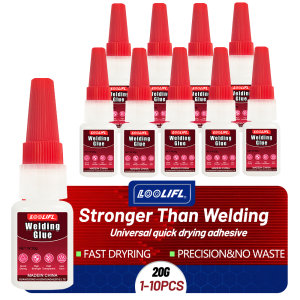 LOOLIFL Instant Strong Super Glue Universal Mighty High Viscosity Welding Glue for Metal Glass Wood DIY Adhesive Fast Dry tool
