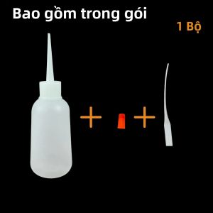 Bộ Dụng Cụ Chai Bóp Nhựa Rỗng Kèm Ống Nhỏ Giọt Và Kim Đầu Tù Dùng Cho Keo Lỏng Và Mực In 100ml