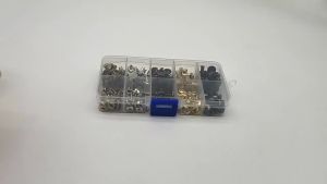 150 Bộ Ốc Vít Đầu Tròn Dẹt 8MM Đinh Tán Kim Loại Dùng Trang Trí Da Khóa Vít Hợp Kim Kẽm Hỗn Hợp Nhiều Loại Trong Hộp