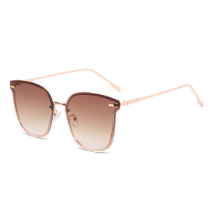 JN IMPRESSION Frameless Cut Edge Large Square Frame Sunglasses Temperament Slim Fashion Anti-UV Glasses