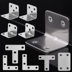 10ชุด ขายึดมุมสเตนเลส / ข้อต่อมุมฉาก 90 องศา / ยึดชั้นวางตู้เฟอร์นิเจอร์ด้วยสกรู