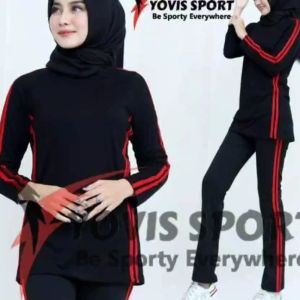 Stelan Senam Panjang Wanita - Setelan Olahraga Aerobik - Seragam Senam - 4L 79-85 kg, 5L 86-90 kg - Bahan Katun Spandek - Nyaman dan Berkualitas (DLL)