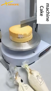 XINHONG Automatic Round 4-12inch Cake Ice Cream Coating Machine Birthday Cake Bread Butter Smearing Spreading Machines Baking Equipment
