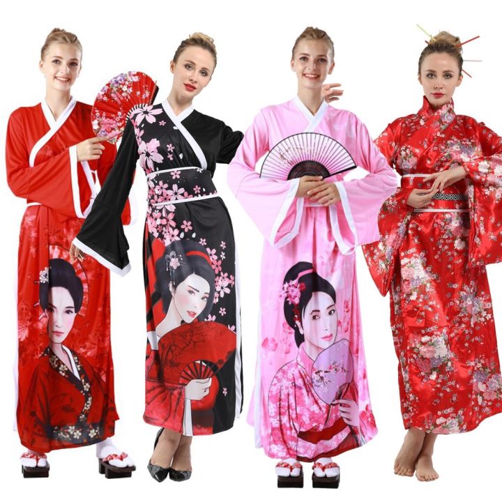 Japanese Kimono Costume for Women Adult Geisha Halloween Cosplay Lazada PH