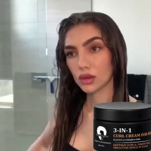 3-in-1 Curl Cream for Men Sulfate & Paraben Free Defines Curls & Tames Frizz Smooth Styling Cream.