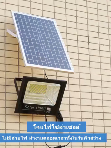 HOBWO ไฟโซล่าเซลล์ กันน้ำกลางแจ้ง 70000W Solar Light กันน้ำกลางแจ้ง IP68 ไฟสปอร์ตไลท์โซล่าเซลล์ สว่างอัตโนมัติเมื่อฟ้ามืด