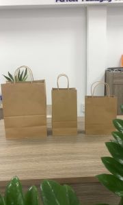 10 Túi giấy kraft có quai túi giấy nâu đựng quà tặng thực phẩm nhiều kích thước
