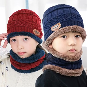 Children’s Winter Knit Beanie & Neck Warmer Set