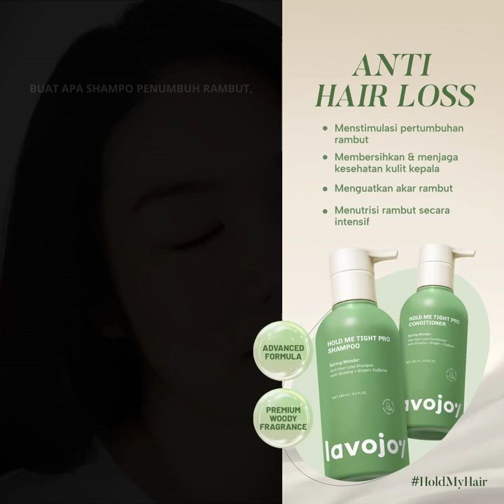 [BEST SELLER] Penumbuh Rambut | LVJ lavojoy Hold Me Tight Pro Shampoo Spring Wonder | Shampoo Anti Rontok | Mempercepat Pertumbuhan Rambut | Mengurangi Kerontokkan | Sampo Ginseng & Jahe
