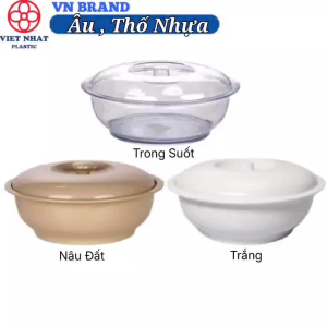 Âu Thố Phíp Tròn Nhựa VIỆT NHẬT 1.2L 2.2L - Có Nắp Đựng Cơm Canh Topping Trà Sữa 6435-2+4